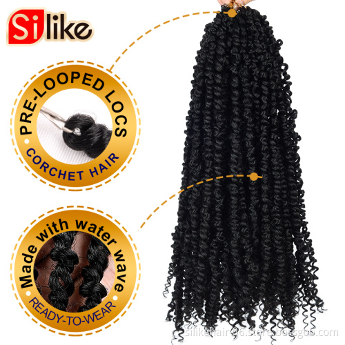 Spring Twist Hair Prelooped Crochet Braids Synthetic Hair Extension Passion Twist Braiding Bomb Twist Crochet Hair12" 18
